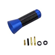 자동차 지붕 안테나 강화 신호 탄소 섬유 나사 금속 3.5cm 짧은 스터비 마스트 라디오 공중 액세서리 스타일링 (Color-blue)