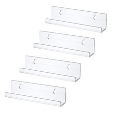 도림 무타공 ㄷ자 투명 아크릴 선반 벽선반 진열대, 1단, 투명 4p