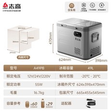 차량용냉장고대용량 아이스트립 캐리어식 휴대용 냉온장고 냉동고 이동식 차박 차냉장고 캠핑, A49 차량용 싱글 별빛실버