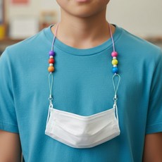 마스크 목걸이 만들기 자외선 야광 비즈 파스텔 구슬 스트랩 마스크줄 끈 DIY (3개)