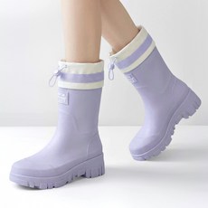 Modern Fashion 여성 발편한 레인부츠 스트링 장화 R13