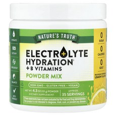 Nature's Truth 전해질 수분 + 비타민B군 분말 믹스 레몬 맛 121g (4.3oz), 2개