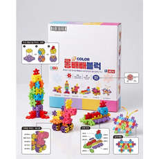 컬러 롱빼빼 블럭 연결 블럭 큐브 150p, 1개, 랜덤