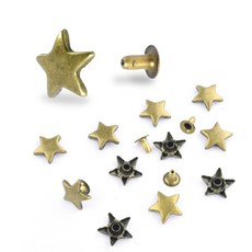 200세트 모듬 12mm 스타 캡 가죽 리벳 키트 원단 의류 가방용 펀치 도구가 포함된 튜브형 금속 애완동물 칼라 열쇠고리 DIY 공예 액세서리, Antique Bronze, 1개