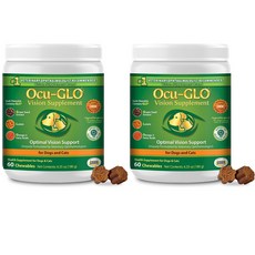 오큐클로 Ocu-GLO 고양이 눈영양제 강아지 눈영양제 60츄어블, 60정, 눈물개선/눈건강, 2개
