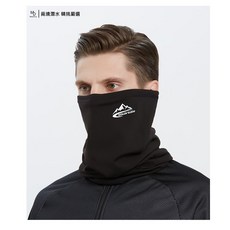 圍脖 脖圍 面罩 騎車登山保暖防風面罩 圍巾頭套頸套, 黑色, 1個