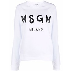 MSGM 로고 프린트 크루 넥 스웨트셔츠