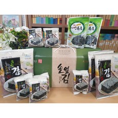 [민속물산 솔잎김] "뚜껑있는 솔잎김" 종합선물세트 1호(식탁김10g 22봉/재래김(30g 4봉)/자반70g 2봉), 1개