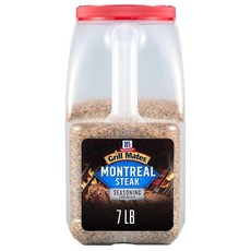 McCormick Grill Mates 몬트리올 스테이크 시즈닝 3.2kg(7파운드) - 3.2kg(7파운드) 용기 1개 몬트리올 스테이크 럽 시즈닝 스테이크 립 버거, 3.2kg