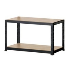 슈랙엣홈 무볼트 조립식앵글선반 2단 블랙 화이트 스탠드선반, 선반 2단 높이600 블랙/600x300 (WxD)