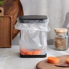 싱크대 음식물 쓰레기 비닐봉투 거치대 쓰레기통 주방 인테리어 소품 디자인 아이디어 상품, 블랙, 1개