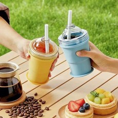 여름용 휴대용 접이식 아이스하키컵 2개 1세트 원형 얼음컵, 1개, 블루 2