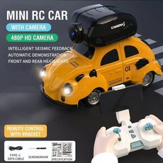 무선RC 미니 레이싱 카 HD 카메라 드리프트 오프로드 스턴트 자동차 인테리어 장난, 3. YELLOW  WITH  CAMERA