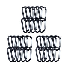 폰박스 미니 캠핑 등산용 카라비너 30p, 1세트 30개, 블랙