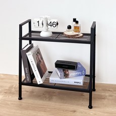 로얄다이아 철제 인테리어 와이드 틈새 사다리 선반 수납 장식장, 블랙, 1개