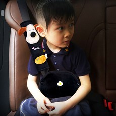 兒童安全帶護肩套 卡通安全帶護套 車用安全帶護套 加厚防勒脖安全帶調節器 汽車安全防護用品, 【絨雞腿狗】絨護盾, 1個