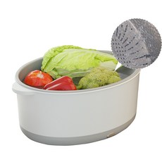 과일세척기 자동 가정용 야채 초음파 배수 바구니 농약 잔류물 제거 세척기 식기세척 흙 제거, 흰색