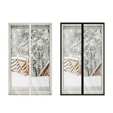 찍찍이 부착식 자석 보온 방풍 커튼 현관 문틈새 바람 현관문 외풍 방한, 중(화이트)