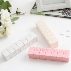 드림 약통케이스 보관함 영양제 요일별 휴대용 정리함 일주일 알, 1개, 핑크계열