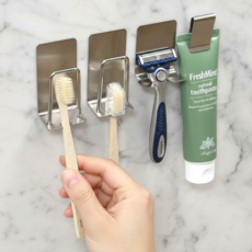 모디케이 무타공 칫솔걸이 2인, 1세트, 스테인레스