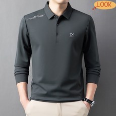 라부라카 가을 남성 카라 긴팔티셔츠 골프티셔츠 상무작업복 폴로상의 캐주얼 골프 스판 티셔츠 상의