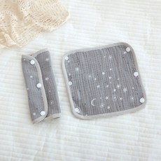 揹巾口水巾 背帶口水巾 紗布口水巾 - 可放心啃咬的嬰兒紗布手帕, 1個, 1條裝｜灰星月