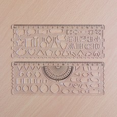 도토로 투명 각도기 도형자 2종세트