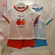 아가방 NC엑스코점 이월특가! 부드러운 터치감! 바람이 잘 통하는 시원한 메쉬소재! 쨍한컬러감 귀여운나염의 토토스반소내의! 실내복! 신생아내의