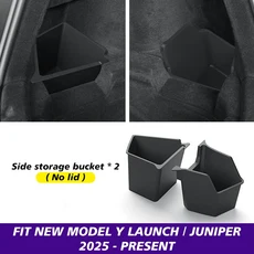 테슬라 신형 모델 Y 주니퍼 런치 리프레시 2025 리어 트렁크 수납함 사이드 박스 정리함 TPE 액세서리 오거, 04 Only Box (No lid)