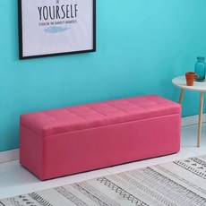 화장대스툴 소파 리빙 박스 벤치 스툴 긴의자 회색(가죽) 20x40(수납) 쿠션 밝은, O. 로즈 레드 가죽