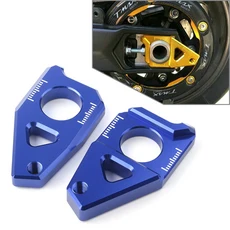 Yamaha YZF R1 FZ1 2005-2015 & FZ8 TMAX 530 용 오토바이 액슬 스핀들 체인 조절기 블록, 04 파란색