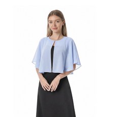 Hotshawl 시폰 케이프 부드러운 망토 숄 및 랩 이브닝 드레스 웨딩 케이프 1920년대 숄 액세서리 여성용 블랙. 단일 사이즈 135981