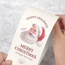 크리스마스 산타클래식 종이 띠지 7x60cm, 30개, 아이보리