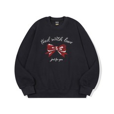 꼼파뇨 리본 드로잉 자수 스웨트셔츠 네이비