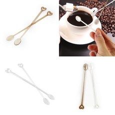 올짱 플라스틱 미니 커피 음료 스틱스푼 커트러리, 브라운