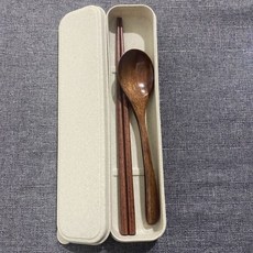 裝便攜筷子勺子套裝木質上班族筷子單人餐具學生收納盒餐具三件套, 短款18.5cm楠木勺筷盒3件套, 1個