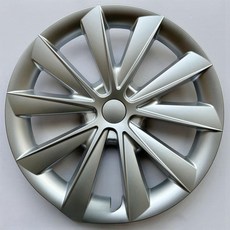 테슬라 모델3 전용 휠 허브캡 전면 휠커버, 2019-2022 모델 3, 스트레이트 스트라이프 글로시실버 4개, 1개