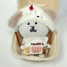 咬一口漢堡10cm娃衣“汪崽下午茶”棉花娃娃13cm自嘲熊換裝娃衣, 1個, 黃色三角巾:11cm公仔適用