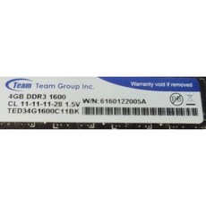 Team Group 4GB DDR3 1600 拆機記憶體模組 TED34G1600C11BK C2-2, 1個