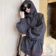 防曬衣女短款印花字母寬鬆輕薄休閒時尚潮牌防紫外綫大碼外套