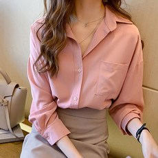 스웨셔츠 기본셔츠 부드러운 블라우스 하와이안 긴팔 오피스룩 기본 하객룩 화이트 남방 루즈핏