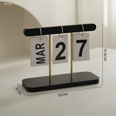 創意翻頁日曆 桌面擺件, 1個, 日曆黑色小號英文版