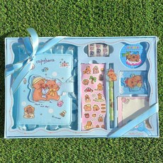 카피바라 귀욤 빅 다이어리 다꾸 꾸미기 세트, 1개, 하늘