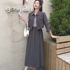 여성투피스 여성세트 여성자켓 + 나시원피스 숏코트 롱원피스 ZFY26012026 41