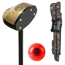 부쿠로혼마 우드 대한 파크골프협회 인증 파크골프채 A세트 (파크골프채 파크골프 가방 볼) 신장 160cm이상 850mm 오른손용, 가방(인디안)+볼(레드), L, 90도