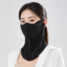마틴캐럿 UV 쿨링 자외선차단 넥페이스 스포츠 마스크, 1개, 제트블랙