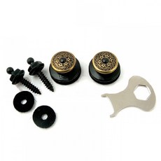 白毛猴樂器 LOXX 黃銅雕花安全背扣組 - 黑底, 1個