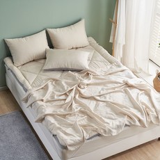 순면 60수 풍기 인견 이불 3종 SS Q 풍기 인견 패드 풍기 인견 토퍼 여름이불세트 여름용이불 여름용 침대패드 여름용토퍼 냉감이불 냉감패드 냉감토퍼 블랙 블루 베이지, 이불 세트 SS