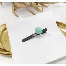 오아브로드 포인트 컬러 핀 블랙 볼 여성 머리핀 헤어핀, D. 컬러 콩 꽥꽥이 클립민트