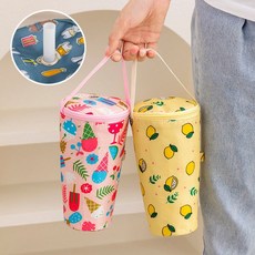 물병파우치 드링크백 있는 방수 보냉 빨대구멍이 44176pc 1(PC), 레몬